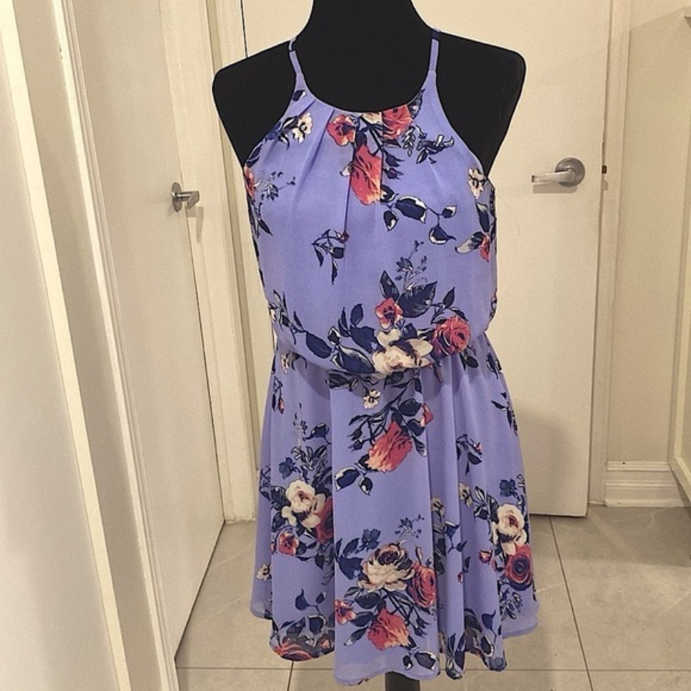 ARDENE Lilac Floral Short Summer Dress Size Medium